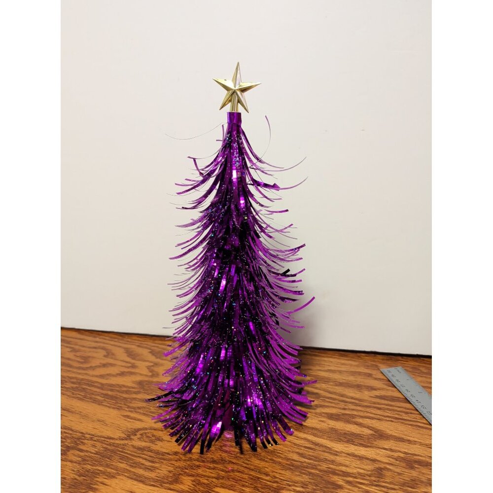Christmas Tree purple tinsel